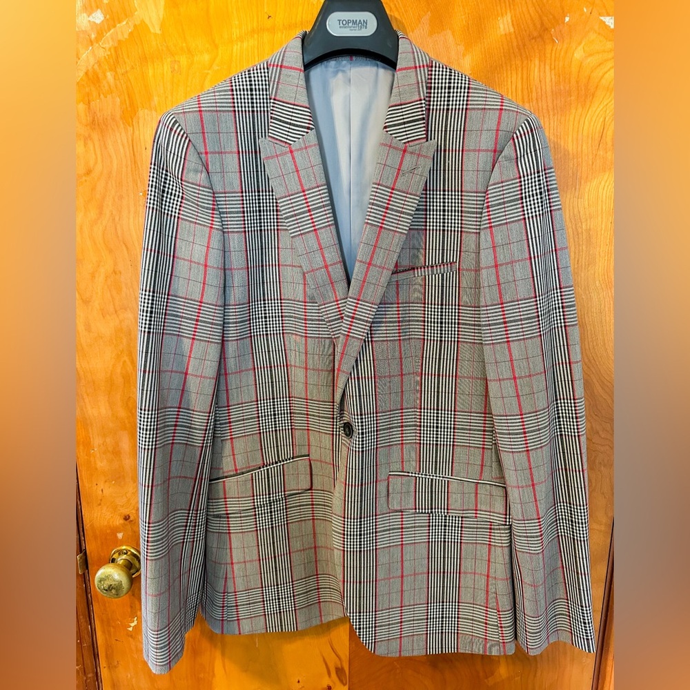 Topman Gray Plaid Suit